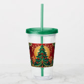 Kerstboom Vakantie Acryl Tumbler Acryl Drinkbeker (Voorkant)