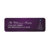 Kerstboom vakantie Adresetiketten (paarse) Etiket (Voorkant)