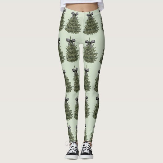 Kerstboom vakantie buigen leggings (Voorkant)