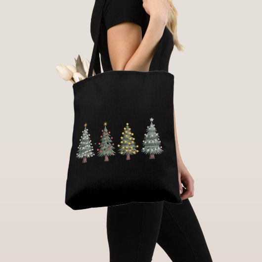 Kerstboom Vakantie Cadeau Winter Tote Bag (Dichtbij)