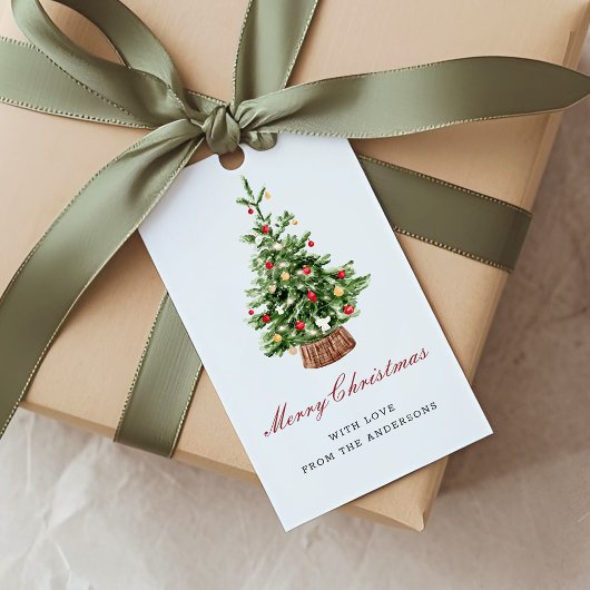 Kerstboom Vakantie Cadeaulabel