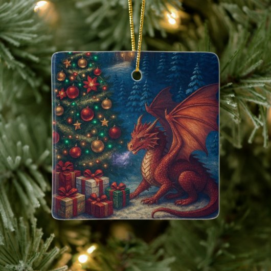 Kerstboom Vakantie Draak Keramisch Ornament (Boom)