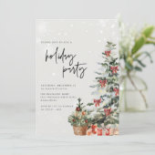 Kerstboom Vakantie Feest Modern Kerstmis Kaart (Staand voorkant)