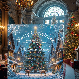 Kerstboom Vakantie Feest Winter Reinders sneeuw Kaart