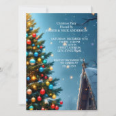 Kerstboom Vakantie Feest Winter Reinders Sneeuw Kaart (Achterkant)