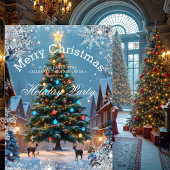 Kerstboom Vakantie Feest Winter rustieke huizen Kaart