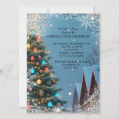 Kerstboom Vakantie Feest Winter rustieke huizen Kaart (Achterkant)