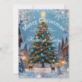 Kerstboom Vakantie Feest Winter rustieke huizen Kaart (Voorkant)