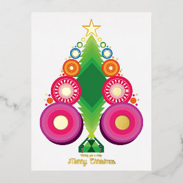 Kerstboom Vakantie Folie Gouden Wenskaart Feestdagen Briefkaart