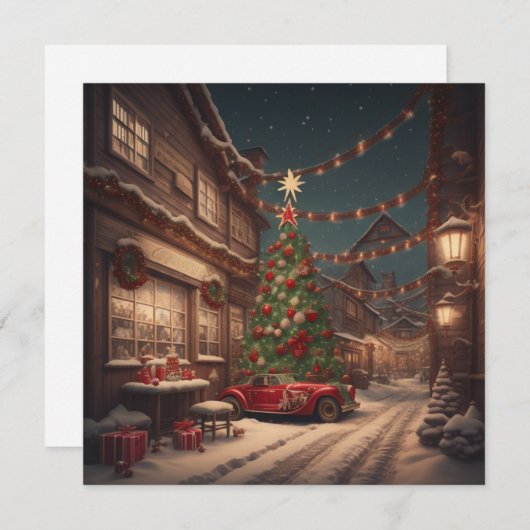 Kerstboom Vakantie Kaart (Voorkant / Achterkant)