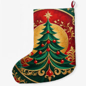 Kerstboom vakantie kous grote kerstsok (Achterkant)