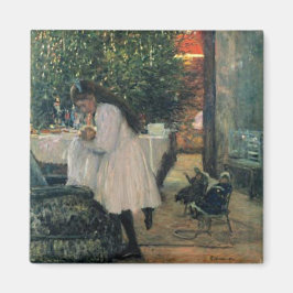 Kerstboom vakantie meisje en Baby  kunst Magneet