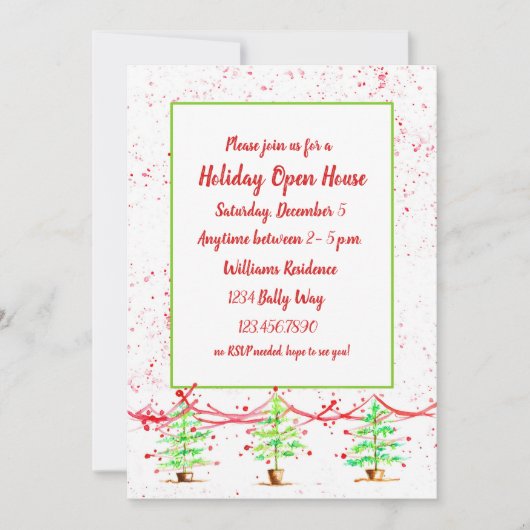 Kerstboom vakantie Open huis uitnodiging (Voorkant)