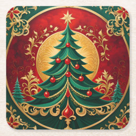 Kerstboom Vakantie Papier Onderzetter