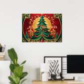 Kerstboom vakantie Poster (Thuiskantoor)