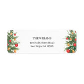 Kerstboom Vakantie Retouradres Etiket (Voorkant)