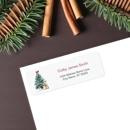 Kerstboom Vakantie Retouradreslabels Etiket