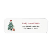 Kerstboom Vakantie Retouradreslabels Etiket (Voorkant)