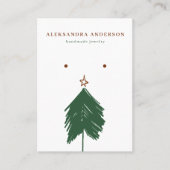 Kerstboom Vakantie Rood Groen Display Visitekaartje (Voorkant)