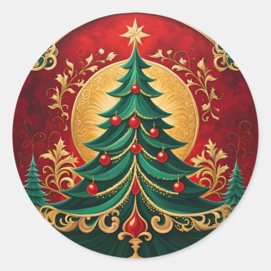 Kerstboom vakantie Sticker (Voorkant)