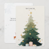 kerstboom vakantie uitnodigingsauto kaart (Voorkant / Achterkant)