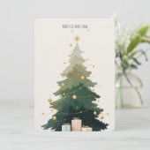 kerstboom vakantie uitnodigingsauto kaart (Staand voorkant)