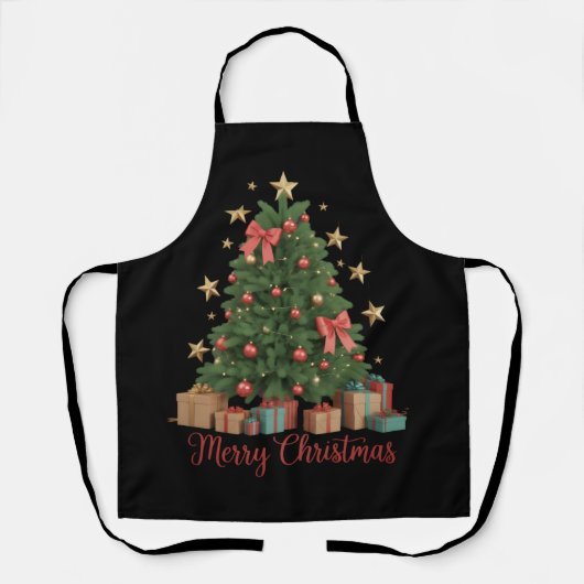 Kerstboom Vakantie Winter Geschenk Schort (Voorkant)