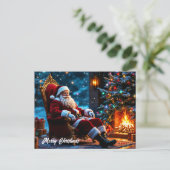 Kerstboom vakantie winter kunst schattige Kerstman Briefkaart (Staand voorkant)