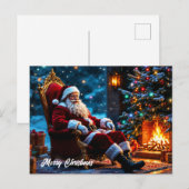 Kerstboom vakantie winter kunst schattige Kerstman Briefkaart (Voorkant / Achterkant)