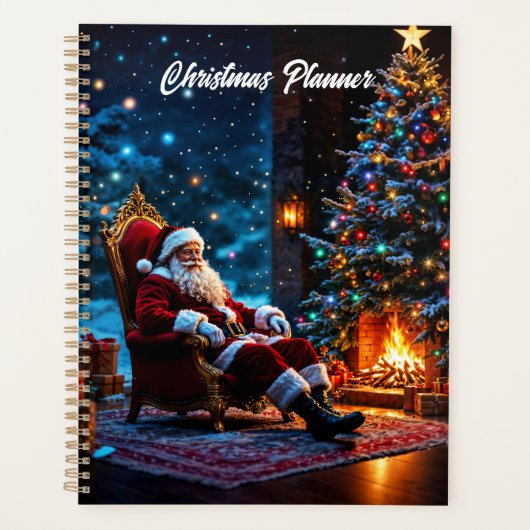Kerstboom vakantie winter kunst schattige Kerstman Planner (Voorkant)