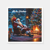 Kerstboom vakantie winter kunst schattige Kerstman Servet (Voorkant)