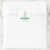 Kerstboom Vakantie Woord Kunst Vierkante Sticker (Tas)