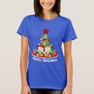 Kerstboom Vakantiepinguïns voegen bericht toe T-shirt