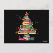 Kerstboom van de bibliotheek briefkaart (Achterkant)