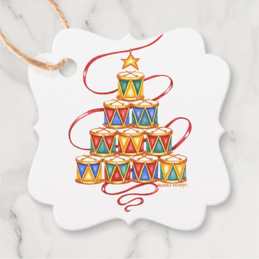 kerstboom van de Drums Gift Labels voor tassen (Voorkant)