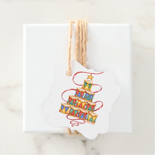 kerstboom van de Drums Gift Labels voor tassen (In situ)