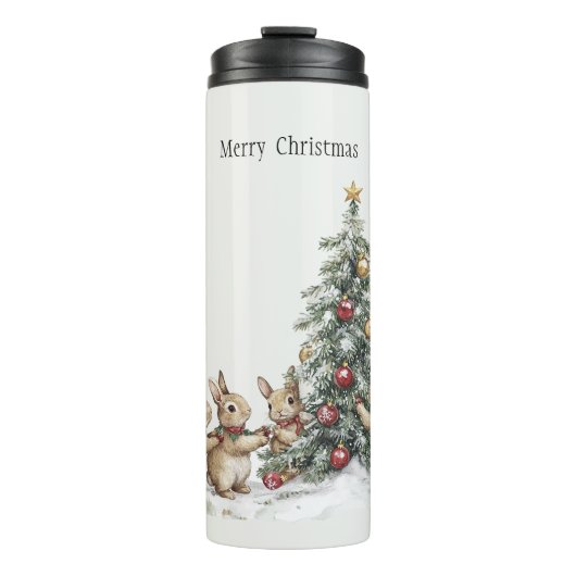 Kerstboom van de konijnen thermosbeker (Voorkant)