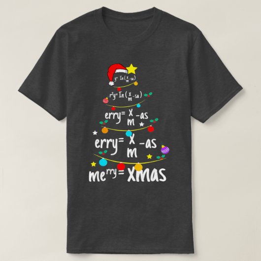 kerstboom van de Wiskunde Nerd Science Teac T-shirt (Design voorkant)