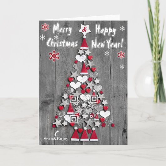 Kerstboom van decoratie qR-Code kaart (Voorkant)