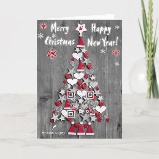 Kerstboom van decoratie qR-Code kaart