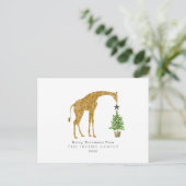 Kerstboom van een giraffe feestdagenkaart (Staand voorkant)