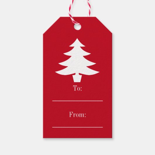 Kerstboom van en naar cadeaulabels met een touwtje (Voorkant)