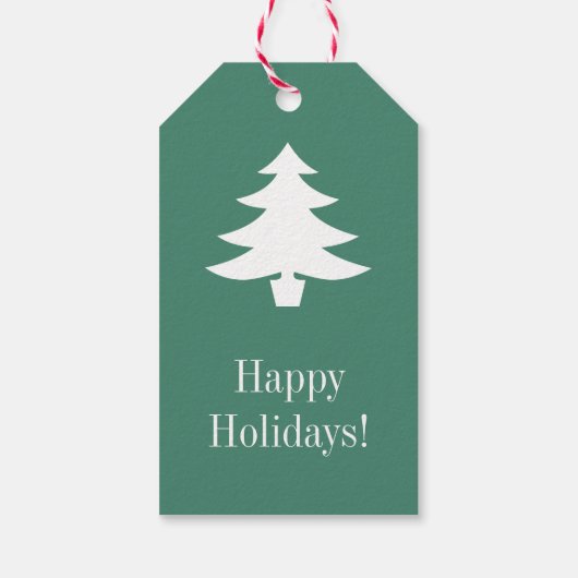 Kerstboom van en naar cadeaulabels met een touwtje (Achterkant)