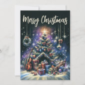 Kerstboom van harde pastel tekeningen kaart (Voorkant)