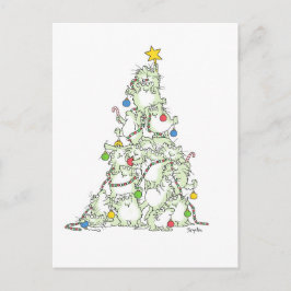 KERSTBOOM VAN het briefkaart van KATTEN door