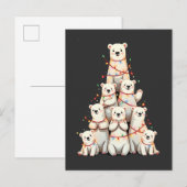 Kerstboom van ijsbeer Kerstmis Merry Christmas Xma Uitnodiging Briefkaart (Voorkant / Achterkant)