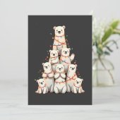 Kerstboom van ijsbeer Merry Christmas Xmas Kaart (Staand voorkant)