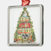 KERSTBOOM VAN KAMPEERWAGENS METALEN ORNAMENT (Links)