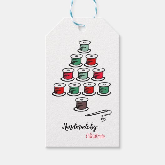 Kerstboom van katoenen klosjes Handgemaakt door Cadeaulabel (Voorkant)