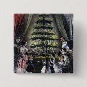 Kerstboom van koningin Victoria Vierkante Button 5,1 Cm (Voorkant)